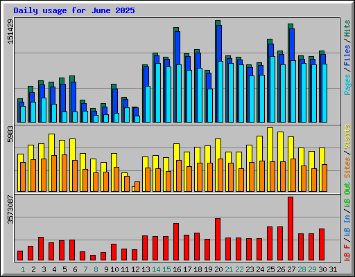 Daily usage for June 2025