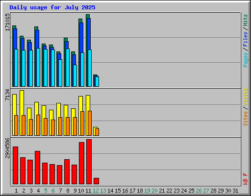 Daily usage for July 2025