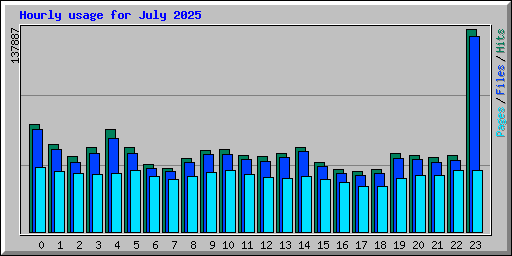 Hourly usage for July 2025