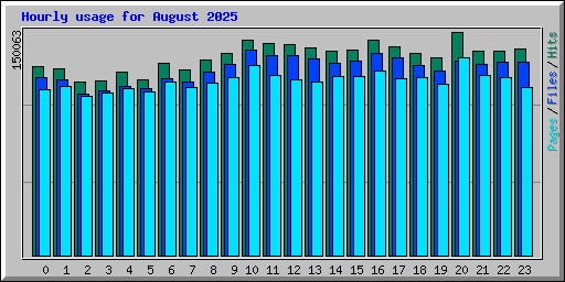 Hourly usage for August 2025